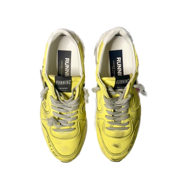 GOLDEN GOOSE WMNS Running Sole in Yellow Nappa with pink glitter star US8/EU38 - Picture 8 of 10